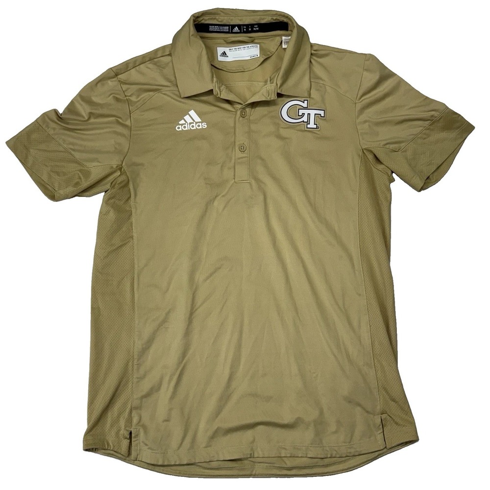 Adidas Georgia Tech Yellow Jackets Polo Shirt Mens Medium Yellow NCAA Football